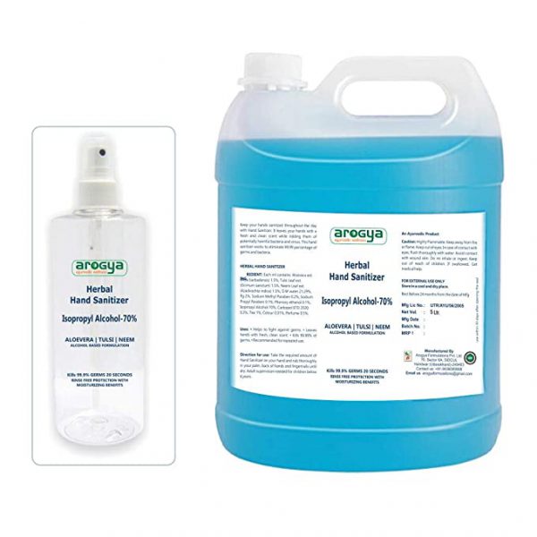 Arogya herbal hand sanitizer 5 litre refill pack