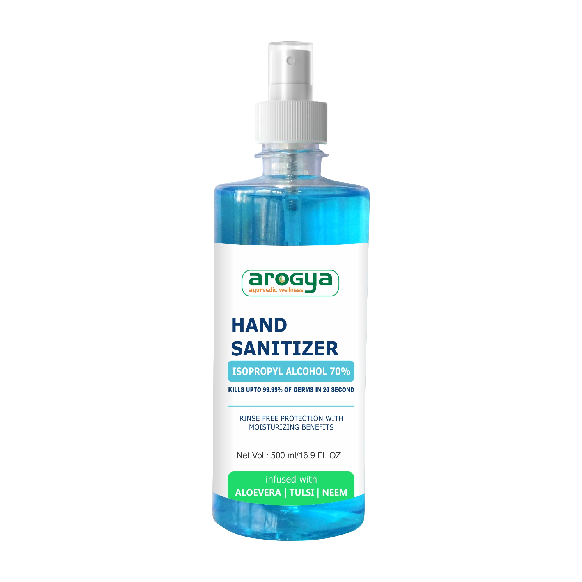 Arogya Herbal Hand Sanitizer 500ml Spray Bottle